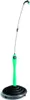 A green and silver outdoor shower with a black base, isolated on a white background. Produktbild-Vorschau