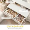 Coiffeuse avec Miroir et Tabouret avec Éclairage LED et Voir les images du produit 6