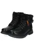 A pair of black leather boots on a white background. Anteprima dell’immagine prodotto