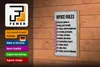 Holzschild Spruch 12x18cm Office rules it buzzes ignore it Produktbild-Vorschau 4