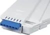 A close-up view of a white plastic component with a blue connector attached. Produktbild-Vorschau