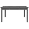 A front view of a gray wooden garden table. Podgląd zdjęcia produktu