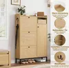 Schuhschrank aus Rattan mit 3 Klappschubladen und Produktbild-Vorschau 4