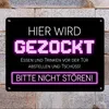 Hier wird gezockt Metallschild XL in 21x28 cm für Gamer in Produktbild-Vorschau 2