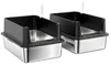 PawHut 2er-Set Katzenklo Edelstahl XL mit Hohem Rand Deckel Produktbild-Vorschau 1