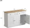 Buffet à 3 portes et 2 tiroirs, finition en relief, 120 x Voir les images du produit 6