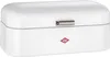 A white breadbox with a silver handle and a red logo on a white background. Náhled obrázku produktu