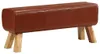 vidaXL Lavice Turnbock Brown 110 cm Pravá kůže a masivní Náhled obrázku produktu 8