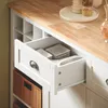 SoBuy KNL05-W Wyspa kuchenna z 2 koszami rattanowymi Szafka Podgląd zdjęcia produktu 7
