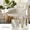 Chaise MARILYN aspect velours capitonné - crème/or, Lot de Voir les images du produit 4