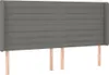 Kopfteil mit Ohren Dunkelgrau 163x16x118/128 cm Stoff Produktbild-Vorschau 1