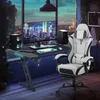 UISEBRT Bílá herní židle Kancelářská židle k PC s masážní Náhled obrázku produktu 10
