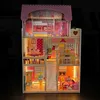 Drewniany domek dla lalek led XXXL 60x33x90cm + 3 lalki + 2 Podgląd zdjęcia produktu 8