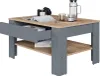 A coffee table with an open drawer and items on top. Produktbild-Vorschau