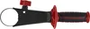 A black and red tool with a circular opening and a handle, isolated on a white background. Podgląd zdjęcia produktu