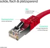 RJ45 Flachkabel m. CAT 7 Rohkabel slim rot 2m Produktbild-Vorschau 5