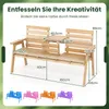 Panca da giardino con tavolo COSTWAY, panca in legno per Anteprima dell’immagine prodotto 3