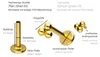 Ohrpiercing, Nasenpiercing Titan Labret mit Innengewinde 3 Produktbild-Vorschau 3