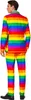 A man wearing a rainbow-striped suit. Produktbild-Vorschau