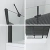 Badewannenaufsatz Schwarz matt 150 x 140 cm Duschtrennwand Produktbild-Vorschau 6
