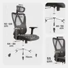 Ergonomiczne krzesło biurowe AREBOS | Regulowany zagłówek i Podgląd zdjęcia produktu 8