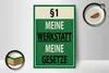 Holzschild Spruch 12x18cm §1 meine Werkstatt meine Gesetze Produktbild-Vorschau 3