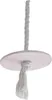 A wooden disc swing with a rope attached, isolated on a white background. Voir les images du produit