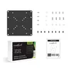 A flat lay of a VESA adapter plate, screws, washers, and packaging, along with an instruction manual. Anteprima dell’immagine prodotto