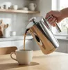 WELLHAUS Kaffeebereite French Press 1 Liter - Edelstahl Produktbild-Vorschau 3