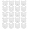 A grid of white, bear-shaped clips on a white background. Voir les images du produit