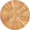 A circular wooden table top with a sunburst pattern of slats. Náhled obrázku produktu