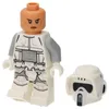 A LEGO Imperial Scout Trooper minifigure and its helmet are displayed against a white background. Produktbild-Vorschau