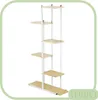 A white and light wood tiered plant stand against a white background. Anteprima dell’immagine prodotto