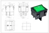 Wippenschalter rote Wippe unbeleuchtet 4 pin 6A 250VAC Produktbild-Vorschau 5