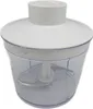 A white and transparent electric chopper with blades inside a clear container, set against a white background. Podgląd zdjęcia produktu
