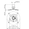 Technical drawing with dimensions of a projector ceiling mount. Podgląd zdjęcia produktu