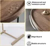 Tavolino in legno a forma di C con struttura dorata, Anteprima dell’immagine prodotto 4