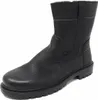 A black leather boot on a white background. Voir les images du produit
