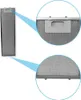 A collage showing a metal range hood filter and close-up views of its mesh and handle. Produktbild-Vorschau