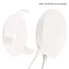 A white wall mount bracket and a white router are shown against a white background. A white cable is connected to the router. Náhled obrázku produktu