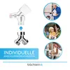 Collage showing a Y-splitter for water connections, with lifestyle images of people using it in different settings. Produktbild-Vorschau