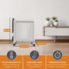 KLAMER Ölradiator 2500 W, Elektroheizung energiesparend, 13 Produktbild-Vorschau 3