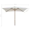 vidaXL Sonnenschirm 200x300 cm Holzmast Cremeweiß Produktbild-Vorschau 6
