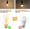 Comparison of two types of LED light bulbs, highlighting their beam angle, heat, and efficiency. Podgląd zdjęcia produktu