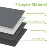 A diagram showing the four layers of a material, with labels in German and English. Produktbild-Vorschau