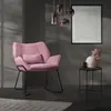 ML-Design kreslo na ležanie ružové s ľanovým poťahom a Náhľad obrázku produktu 7
