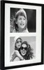 A black multi-photo frame with two black and white photos, one of a young girl and another of a woman and a child. Náhľad obrázku produktu