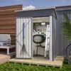 GIHAUVIA Metall Gerätehaus grau 140x72,4x182 cm (B x T x H) Produktbild-Vorschau 9