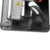 A close-up view of the base and depth adjustment mechanism of a circular saw, featuring a laser guide. Produktbild-Vorschau