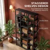 Standregal, Bücherregal 202 cm, 7 Ebenen, Schwarz mit Produktbild-Vorschau 2